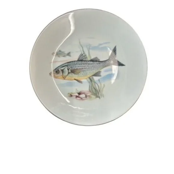Set Of 6 Vintage Neiman Marcus Germany 9.5" Fish Plates. - Picture 6 of 8